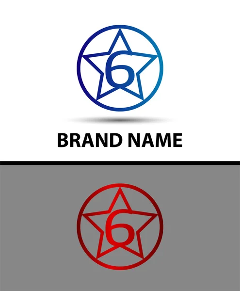 Numero sei 6 icona logo — Vettoriale Stock