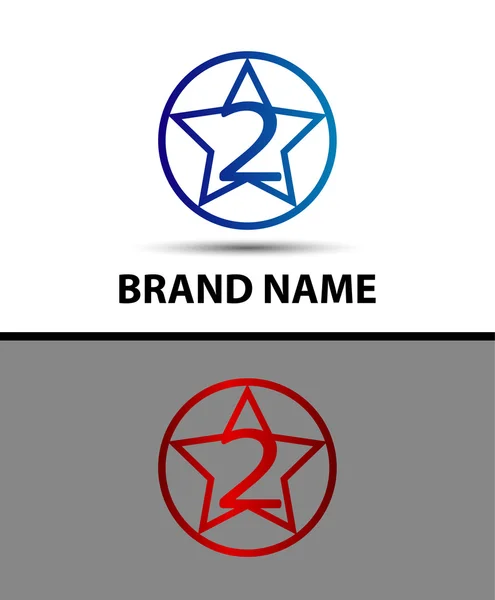 Abstrakta symboler för nummer 2 logo — Stock vektor
