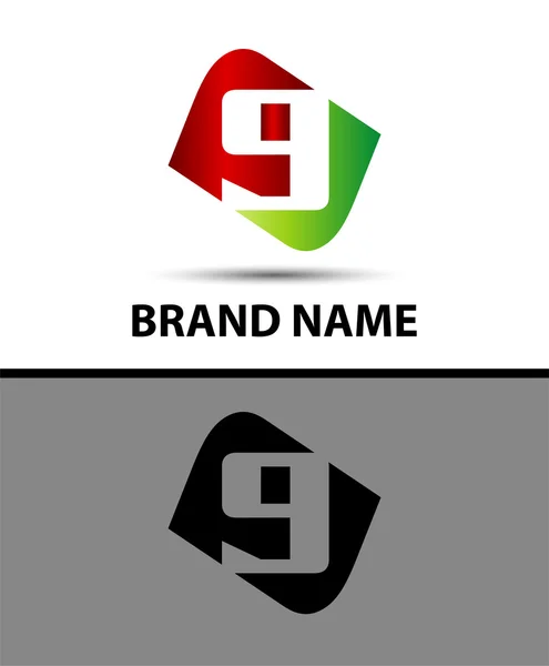 Logo numero nove. Logo 9. — Vettoriale Stock