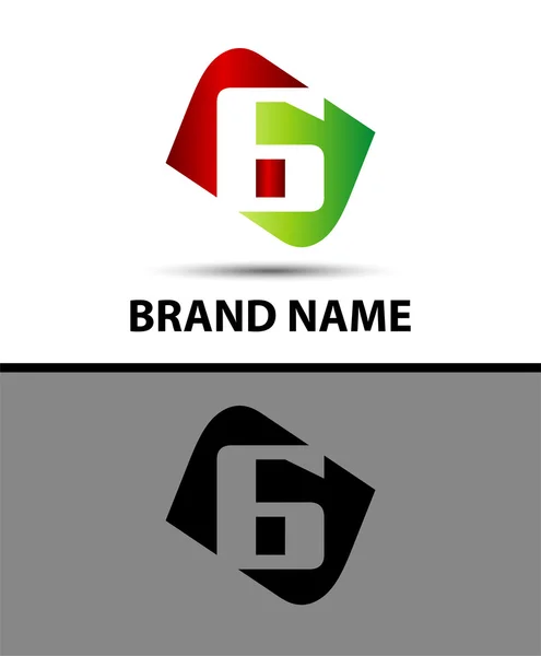 Logo numero 6. Progettazione del logotipo vettoriale . — Vettoriale Stock