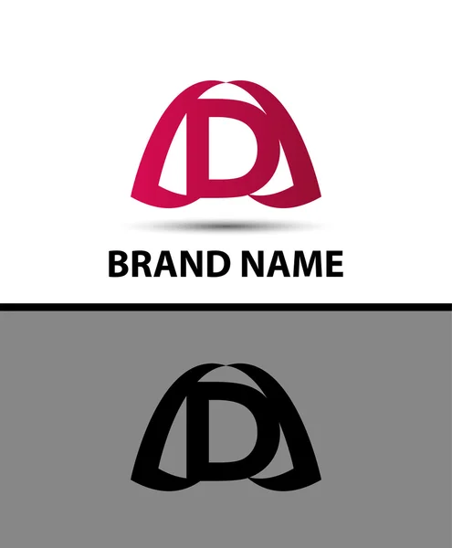 Logo litery D. Projekt wektora logotypu alfabetu — Wektor stockowy