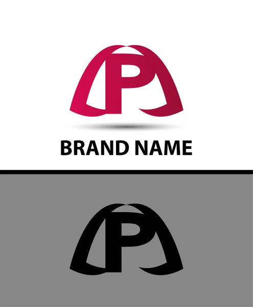 Ilustrasi Vektor huruf Logo p - Stok Vektor