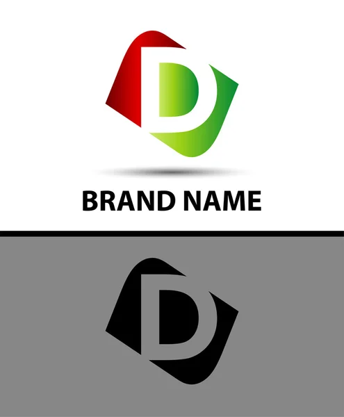 Logo d brief vectorillustratie — Stockvector