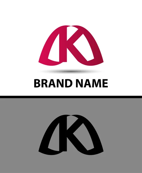 Logo k harfi vektör çizim — Stok Vektör
