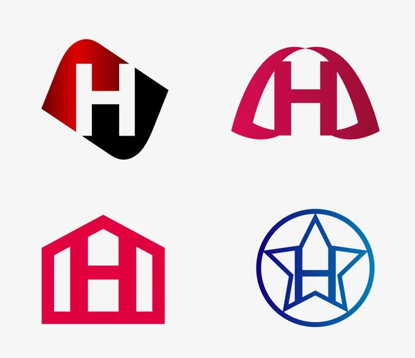 Vektorové sada abstraktní ikon, založené na písmeno h — Stockový vektor