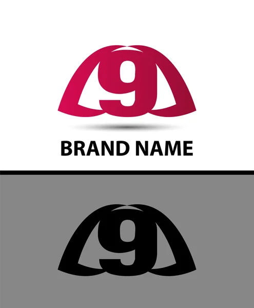 9, logo numero sette, simbolo, icona, grafica, elemento modello di progettazione vettoriale piatta — Vettoriale Stock