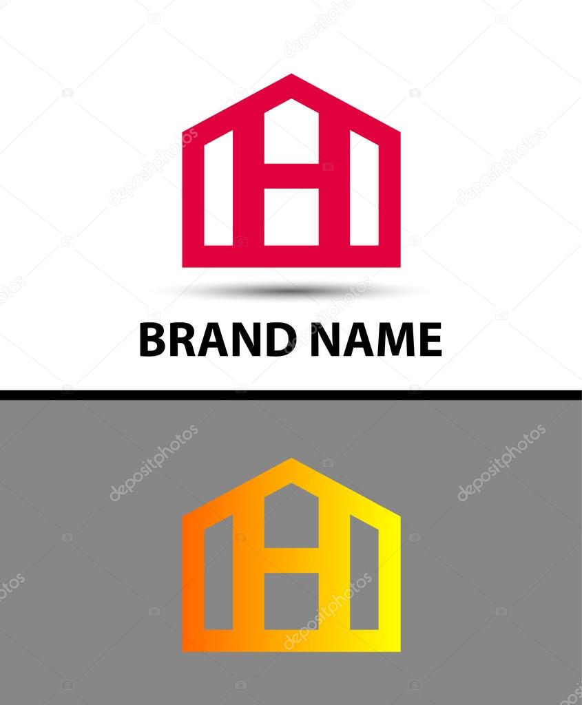 Letter H logo, real estate symbol
