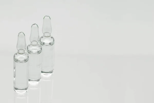 Glass Ampoules Liquid Isolated White Background — Stock Photo, Image