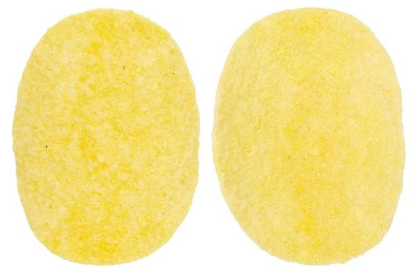 Set Potato Chips Close Isolated White Background — Stock Photo, Image