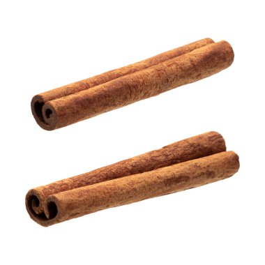 Tarçın çubukları gölgesiz beyaz arkaplanda izole