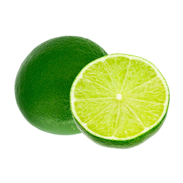 Fresh Lime Slice Isolated White Background — Stock Photo, Image