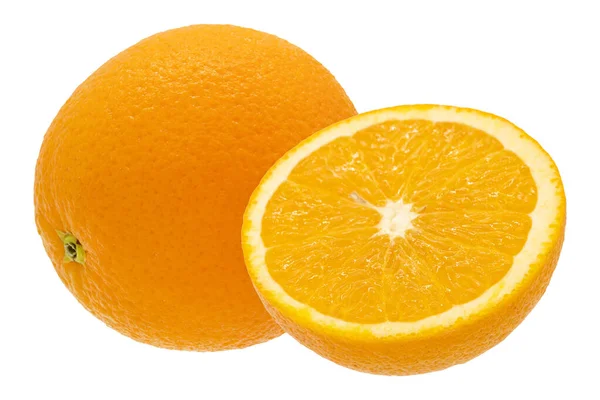 Nakrájené Pomerančové Citrusy Izolované Bílém Pozadí — Stock fotografie