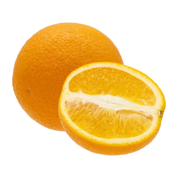 Skivad Apelsincitrus Isolerad Den Vita Bakgrunden — Stockfoto