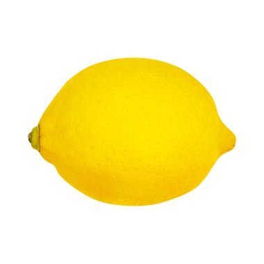 Üst Manzara. Beyaz arkaplanda kırpma yolu olan taze limon izole edildi