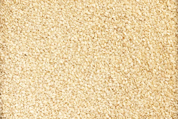 Detailní Záběr Spousty Bílých Sezamových Semen Sezamová Semínka Pozadí — Stock fotografie