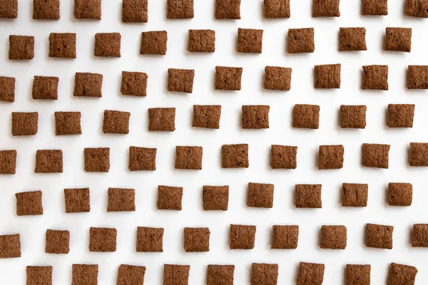 Шоколадные Кукурузные Хлопья Изолированы Белом Фоне Пищевой Ингредиент Шоколадные Кукурузные — стоковое фото