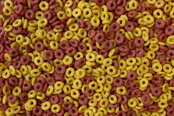 Deliciosos Cereales Avena Color Cheerios Gran Pila Cereales Cheerios Fondo — Foto de Stock