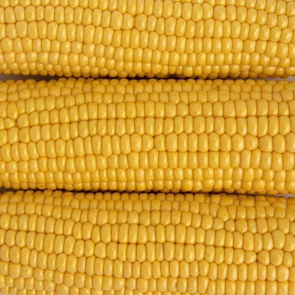 Φόντο Αποφλοιωμένες Κίτρινο Ακατέργαστο Καλαμπόκι Cobs Υγιεινά Τρόφιμα Χρήσιμα Λαχανικά — Φωτογραφία Αρχείου