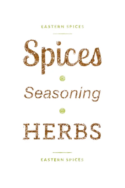 Baharatlar, baharat ve otlar beyaz zemin üzerine