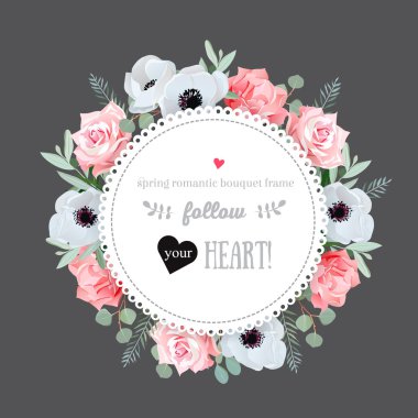 Şık çiçek vektör tasarım çerçeve