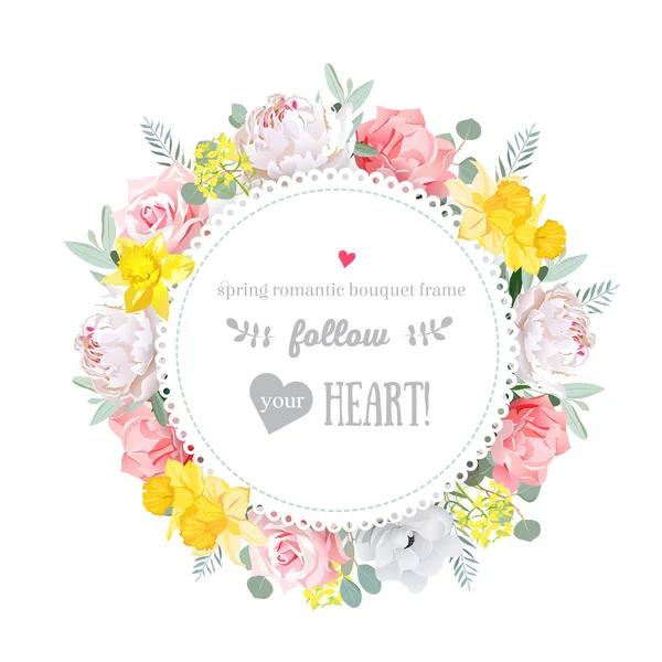 Renkli doğum günü çiçek vektör tasarım çerçeve