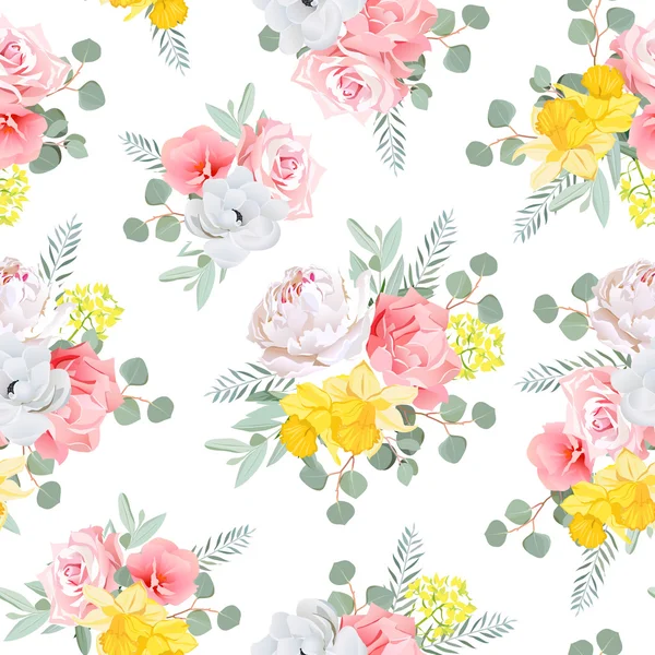 Summer sunny floral seamless vector pattern Vector Graphics