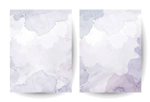 Malva acuarela púrpura fluido pintura vector diseño tarjetas — Archivo Imágenes Vectoriales