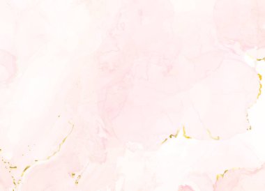 Tozlu gül ve altın mermer jeot çerçevesi. Bahar düğün davetiyesi.