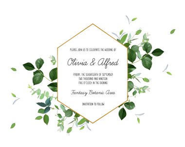 Bitkisel geometrik vektör çerçevesi. El boyaması bitkiler