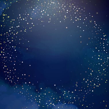 Parlak yıldızlı karanlık mavi gökyüzü düğün davetiyesi