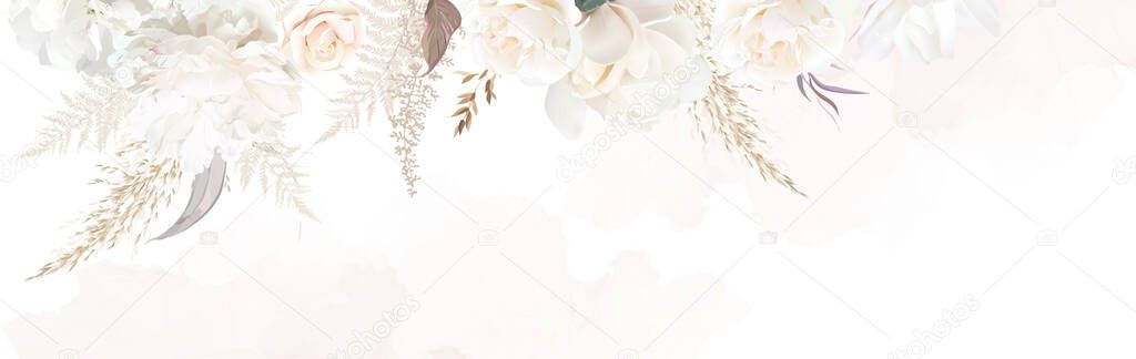 Luxurious beige and brown trendy vector design banner frame