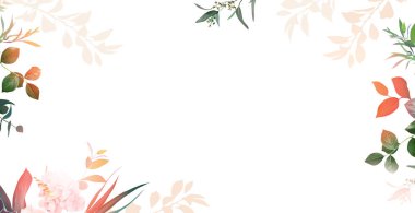 Yapraklardan ve ışıklardan yapılmış bitkisel pankart. Cennet bitkileri, yeşillik ve ortanca kartı.