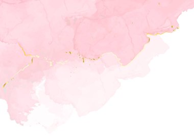 Kızarık pembe suluboya sıvı vektör boyama kartı.
