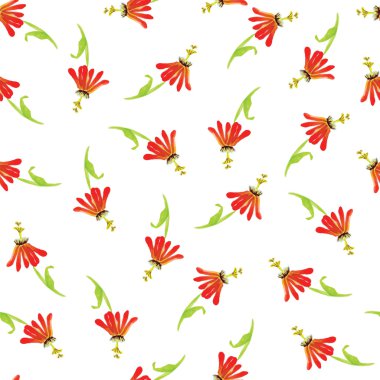 Egzotik çiçekler suluboya sorunsuz vektör yazdırma