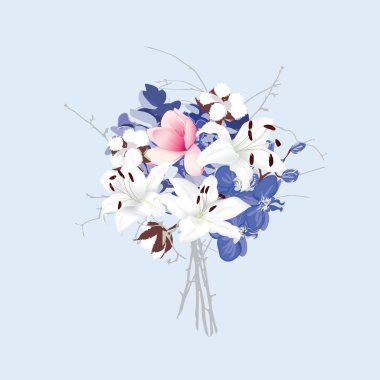 Çiçek demet Menekşe ve gümüş sorunsuz vektör  