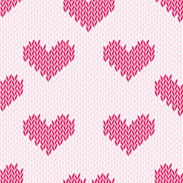 Tejer corazones simple impresión vectorial sin costuras — Vector de stock