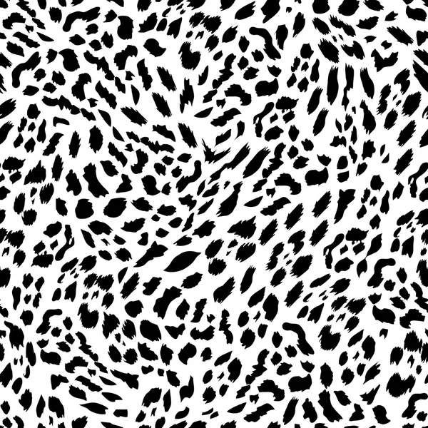 Black and white leopard fur seamless print — Stock Vector