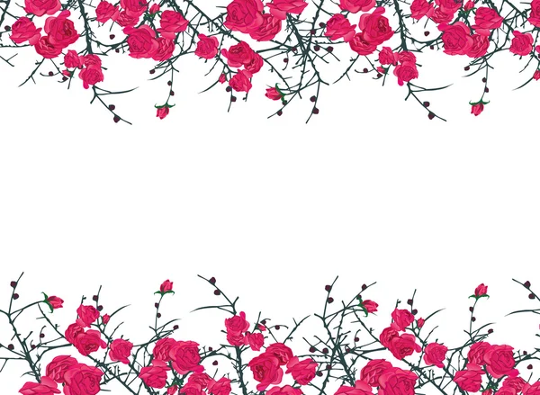 Ornamento floral marco vectorial horizontal — Archivo Imágenes Vectoriales