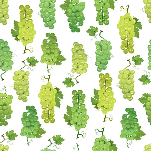 Green grapes vector seamless pattern — Stock Vector