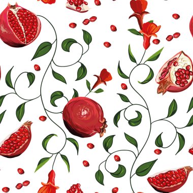 Pomegranate seamless background clipart