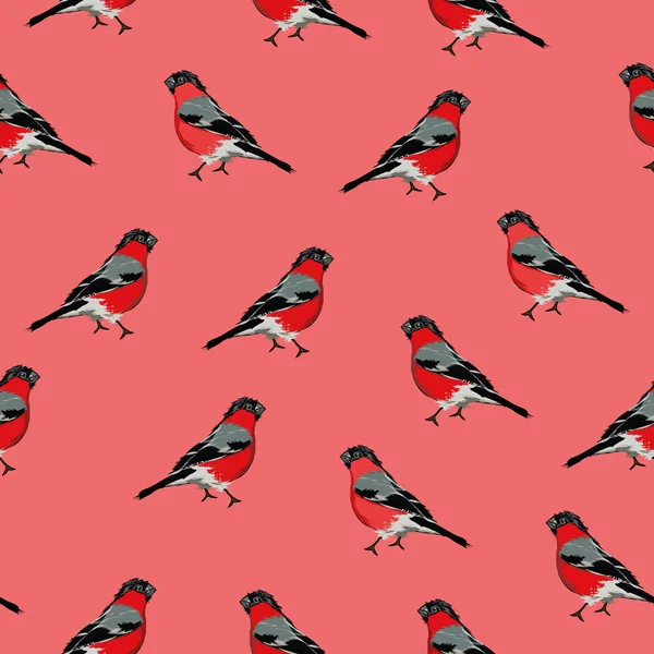 Bullfinches piros varrás nélküli nyomtatás, Eps10 fájl — Stock Vector