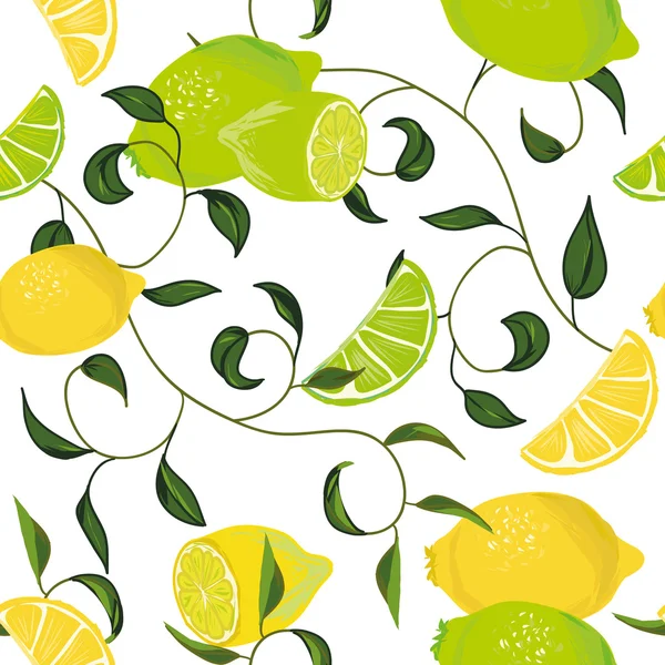 柑橘類の旋回のシームレス パターン — ストックベクタ
