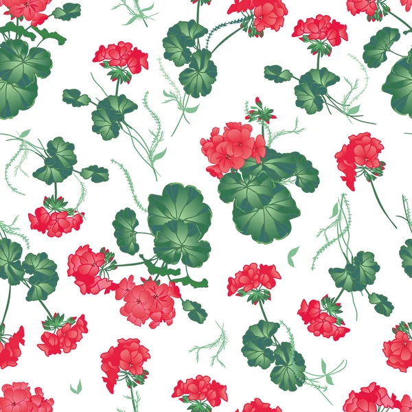 Soft red geranium seamless pattern, EPS10 file — Stock Vector
