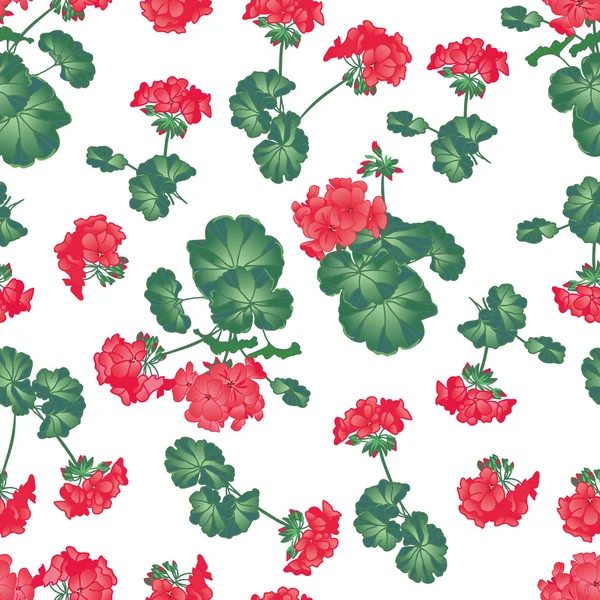 Soft red geranium seamless pattern, EPS10 file — Stock Vector