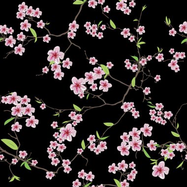 Çin sakura siyah seamless modeli, Eps10 dosya