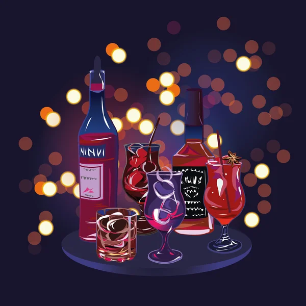 Cocktail party bevande elementi di design — Vettoriale Stock