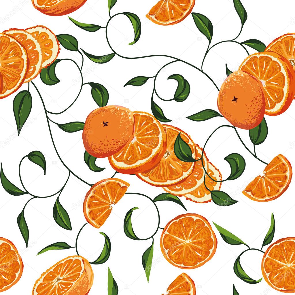 Orange swirling seamless background, EPS10 file