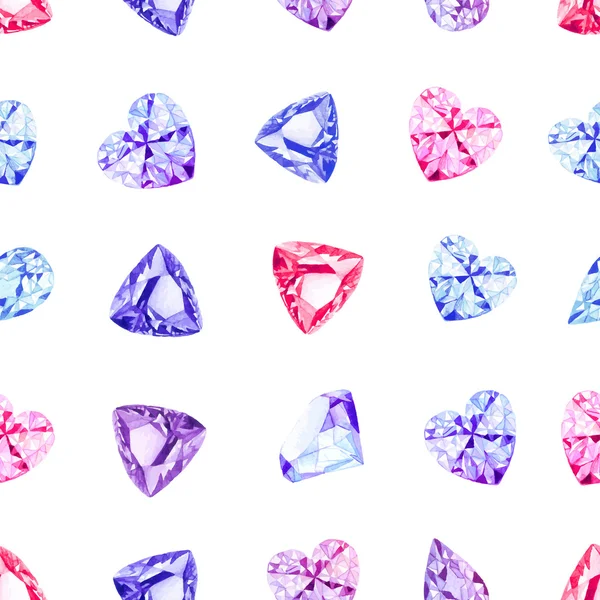 Pierres précieuses brillantes motif vectoriel sans couture — Image vectorielle