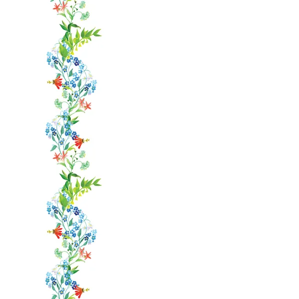 Ängen blommor sömlös vertikala vektor bakgrund — Stock vektor