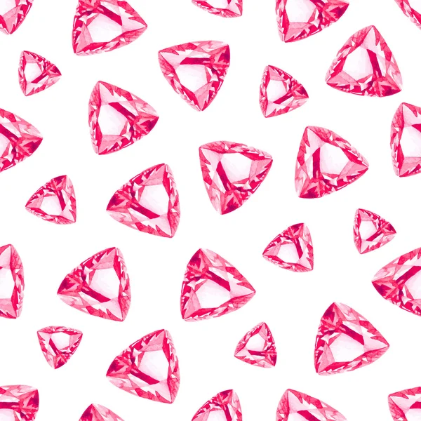 Triangle cut ruby seamless vector pattern — Stock Vector